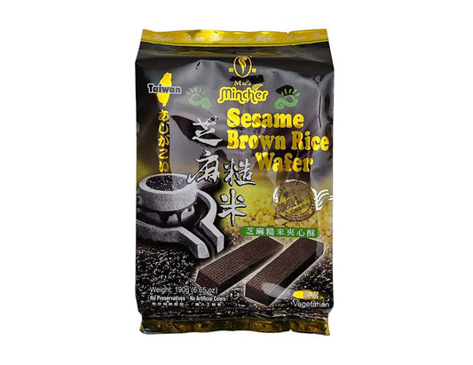 MING QI SESAME BROWN RICE WAFER 明奇 芝麻糙米夾心酥(190 G)