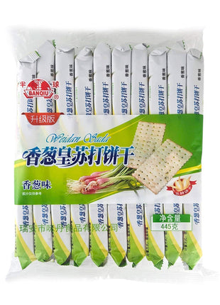 BAN QIU SCALLION FLAVORED BISCUIT 半球 香蔥皇打餅乾(445G)