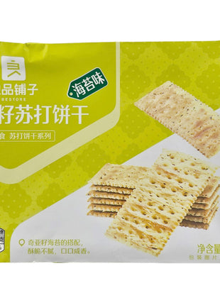 BESTORE CHIA SEED SODA COOKIES(SEAWEED FLAVOR)良品鋪子 奇亞籽蘇打餅乾(海苔）250G