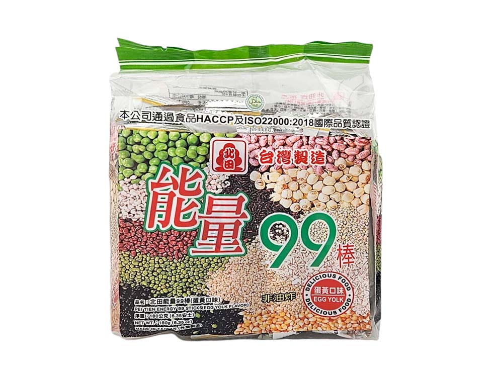 PEI TIEN ENERGY RICE ROLLS (EGG YOLK FLAVOR)北田 能量99棒*蛋黃*（6.35 OZ）