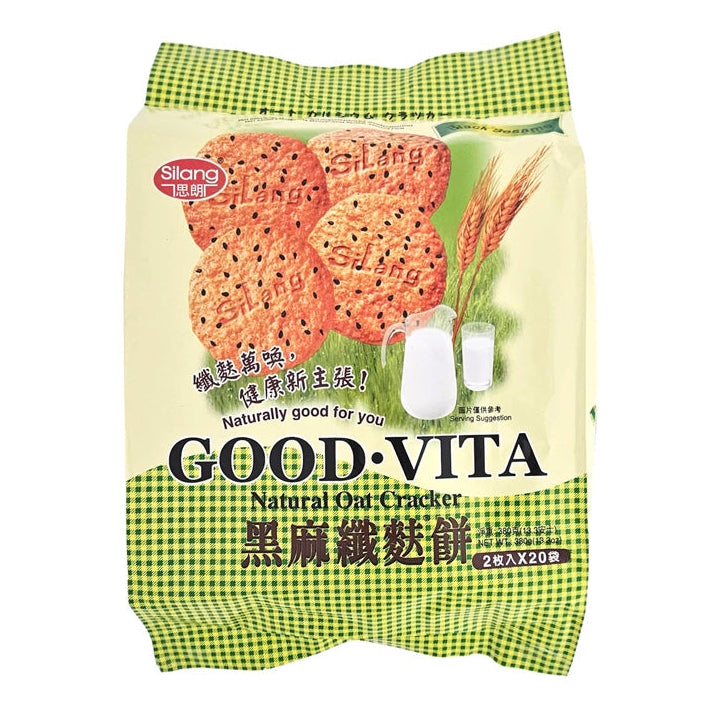 SILANG NATURAL OAT CRACKER (BLACK SESAME)思朗 纖麩餅*黑芝麻*（20'S）
