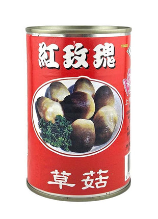 RED ROSE  STRAW MUSHROOMS 紅玫瑰 帶皮草菇(15 OZ)