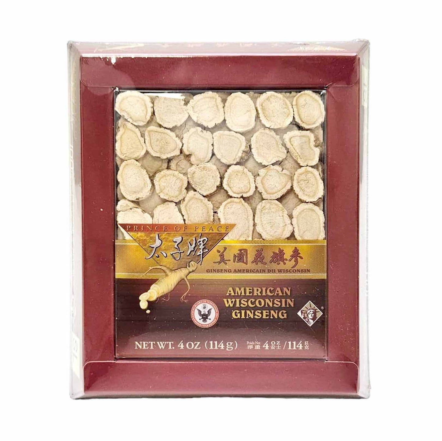 PRINCE OF PEACE AMERICAN WISCONSIN GINSENG SLICES 太子 花旗參切片SL(4 OZ)