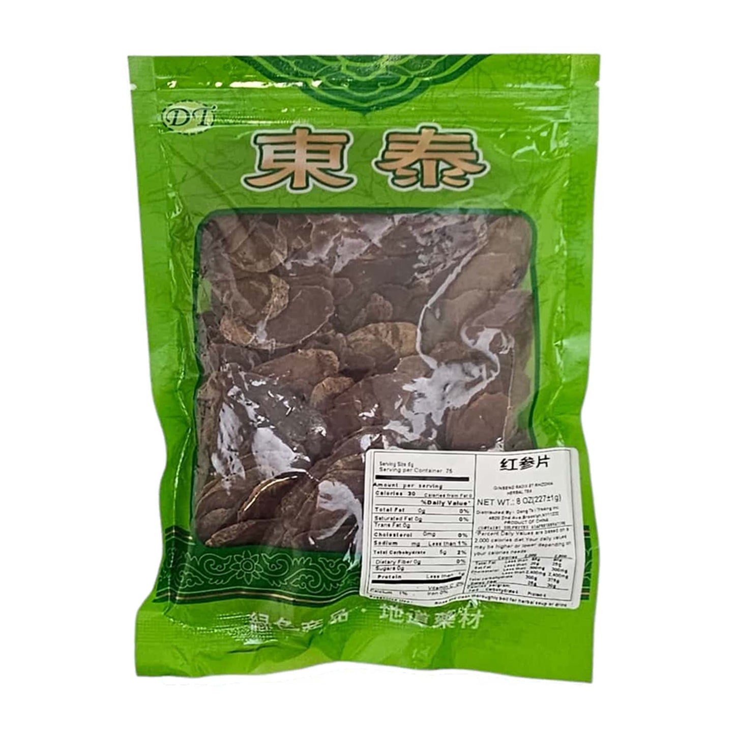 RED GINSENG SLICES (HONG SHEN PIAN) 東泰 紅參片(8 OZ)