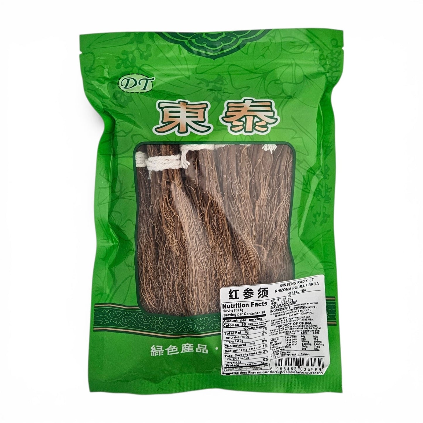DT RED GINSENG ROOTLET (HONG SHEN XU) 東泰 紅參鬚(6 OZ)