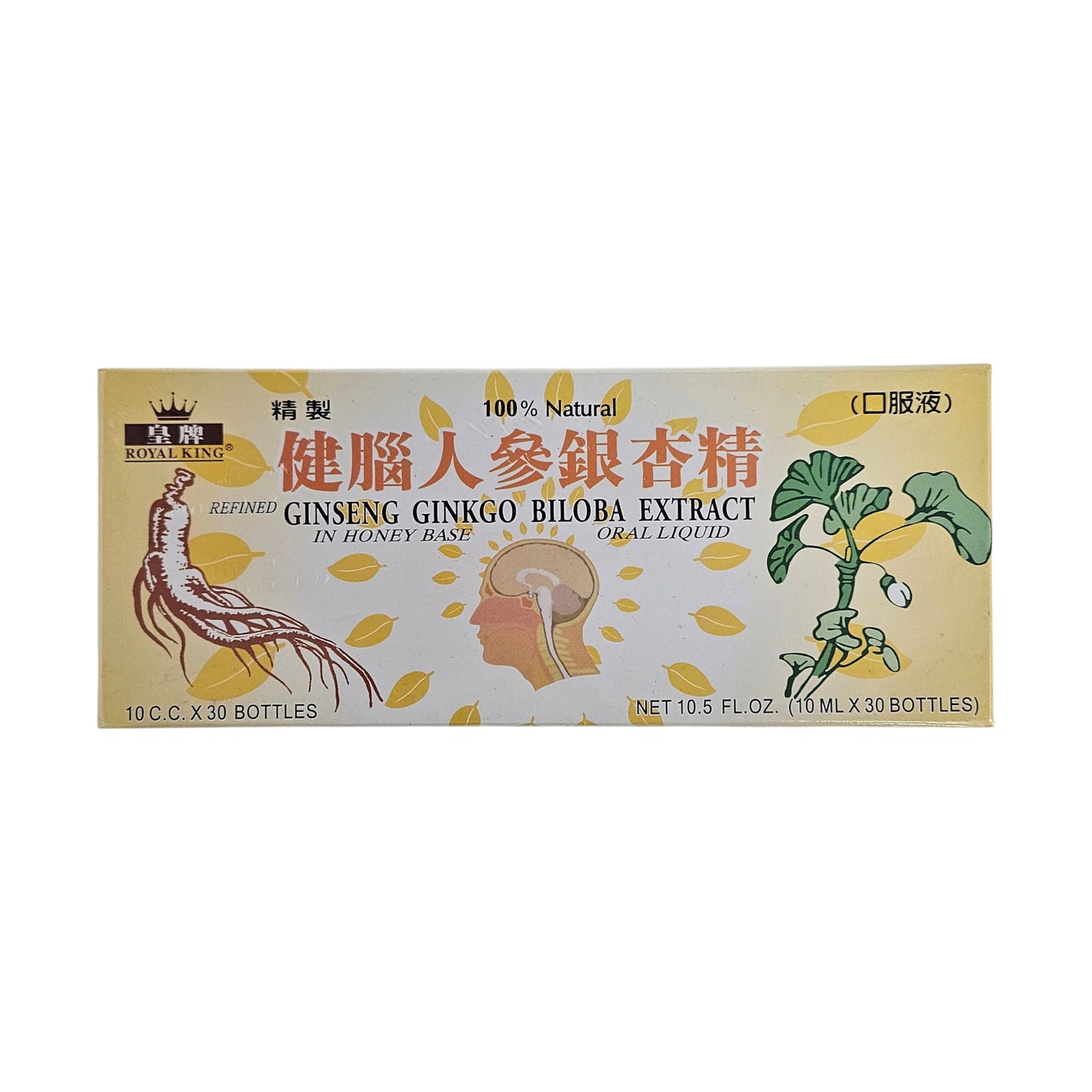 REFINED GINSENG GINGKO BILOBA EXTRACT IN HONEY BASE 皇牌 健腦人參銀杏精(30x10 CC)