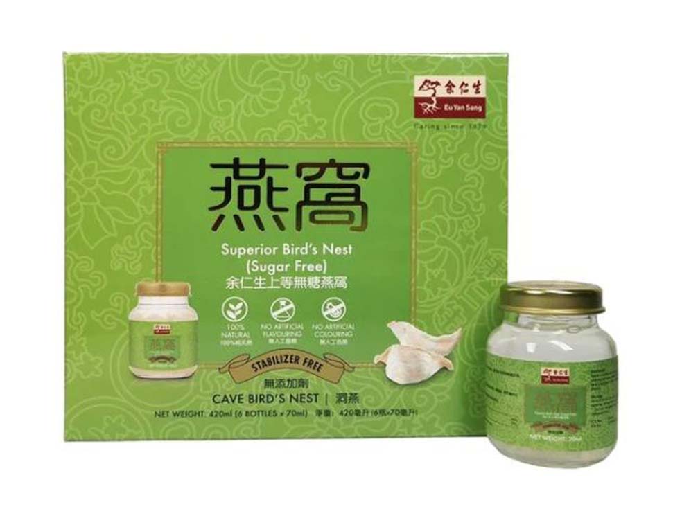 EU YAN SANG SUPERIOR BIRD'S NEST DRINK NO SUGAR余仁生 無糖燕窩*6樽裝*（6x70 ML）