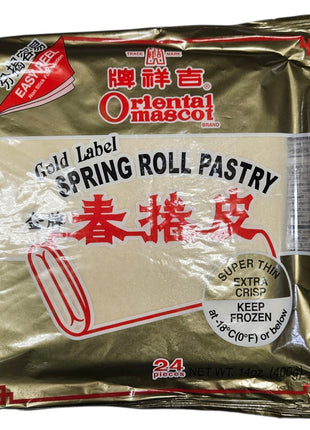 O.MASCOT SPRING ROLL PASTRY GOLD LABEL 吉祥 金牌方春卷皮(14 OZ)