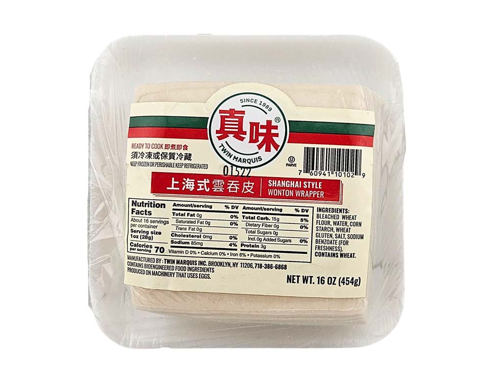 TWIN MARQUIS WONTON WRAPPER *WHITE*真味 上海雲吞皮(16 OZ)