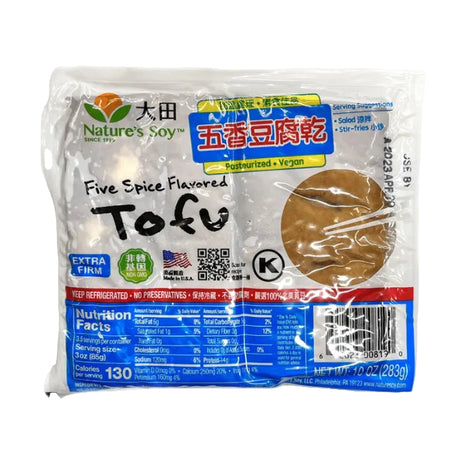 NATURE'S SOY FIVE SPICE FLAVORED TOFU 大田 五香豆腐乾 (10 OZ)