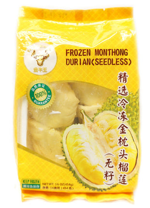 GOLDEN KING OX FROZ.DURIAN/SEEDLESS 金牛王 急凍無核榴槤*金枕頭*(16 OZ)