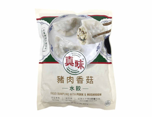 TWIN MARQUIS DUMPLING WITH PORK & MUSHROOM 真味 香菇豬肉水餃（16 OZ）