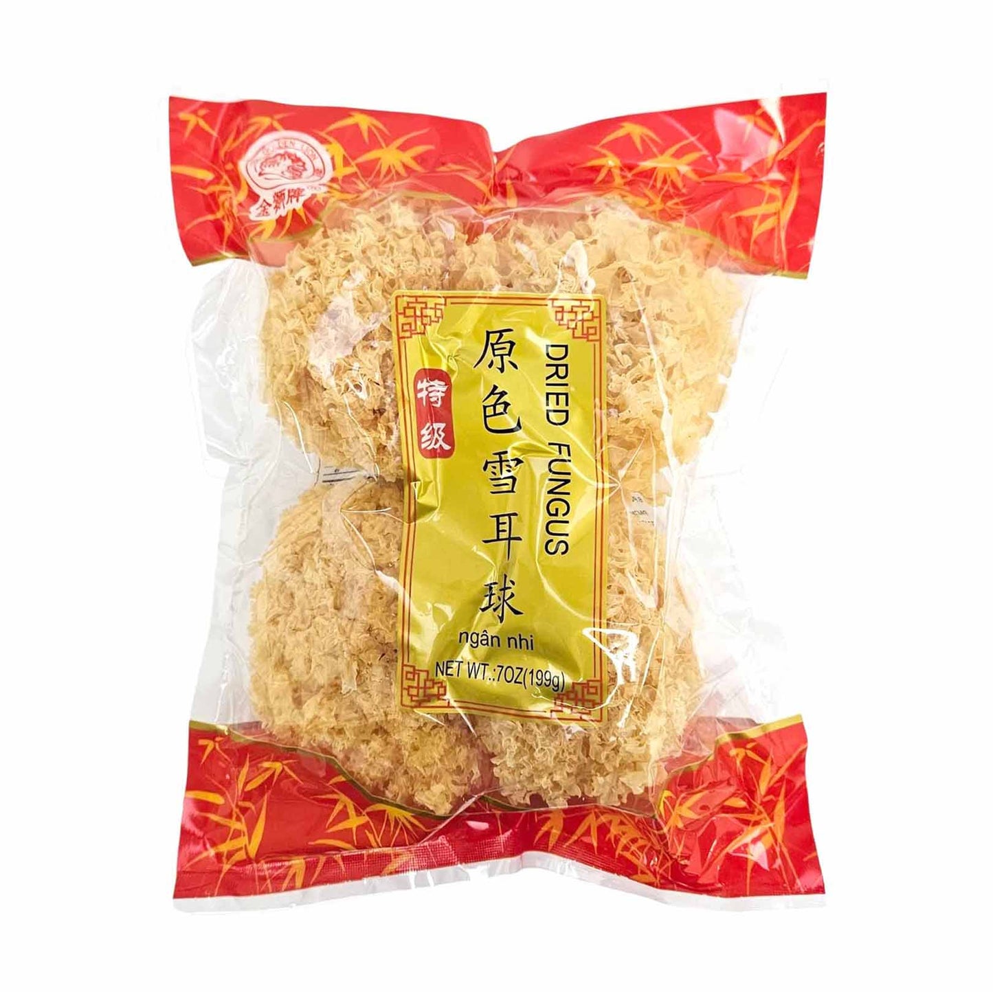 DRIED WHITE FUNGUS (WOODEAR) 金獅 原色雪耳球(7 OZ)