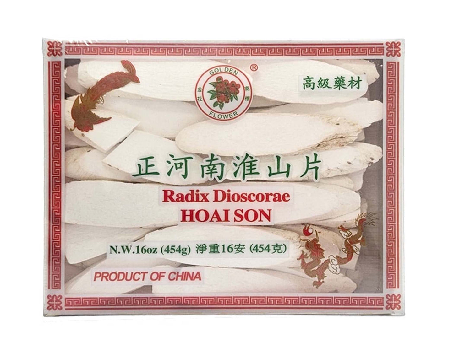 GOLDEN FLOWER CHINESE YAM RHIZOME 金花 高級河南淮山(16 OZ)