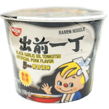 NISSIN BLACK GARLIC OIL TONKOTSU FLA  RAMEN  出前一丁  黑蒜油豬骨湯麵（106 G）