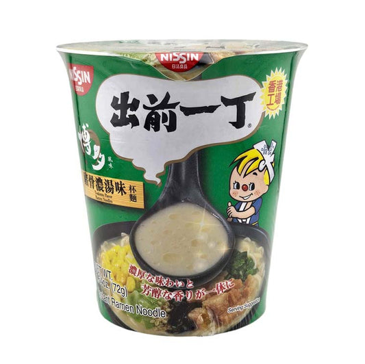 NISSIN TONKOTSU FLAVOR INSTANT RAMEN CUP NOODLES  出前一丁 豬骨濃湯面（71 G)