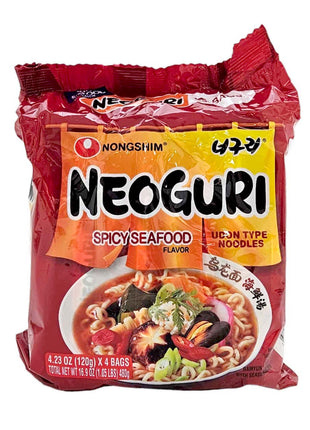 NONG SHIM NEOGURI SPICY SEAFOO 農心 辣烏冬海鮮湯麵（4'Sx120 G）