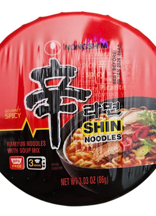 NONG SHIM SPICY SHIN BOWL NOODLE 農心 辛字辣香菇碗麵(86 G)
