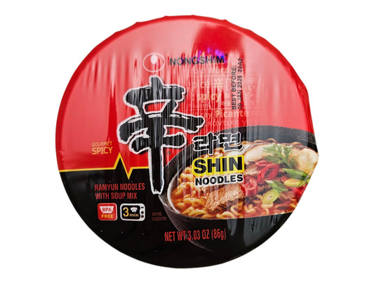 NONG SHIM SPICY SHIN BOWL NOODLE 農心 辛字辣香菇碗麵(86 G)