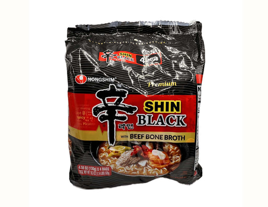NONG SHIM SHIN RAMYUN BLACK 農心 辛字黑拉麵(4'Sx4.58 OZ)