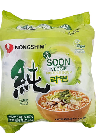 NONG SHIM VEGGIE NOODLE-MULTI PACK 農心 純素蔬菜湯麵(4'S x3.96 OZ)