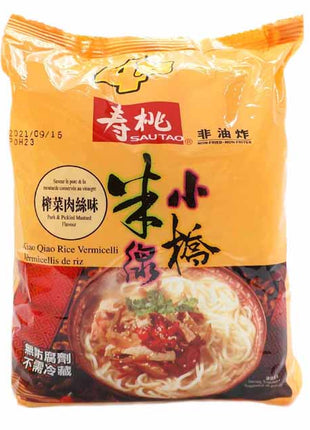SAU TAO PORK & PICKLED MUSTARD RICE VERMICELLI (FAMILY PACK)壽桃 小橋米線-榨菜肉絲(4'Sx215 G)