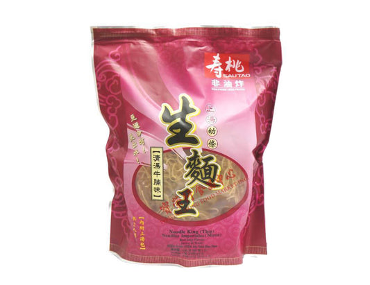 SAU TAO NOODLE KING - BEEF SOUP FLAVOR 壽桃 生麵王-幼條清湯牛腩（130 G）