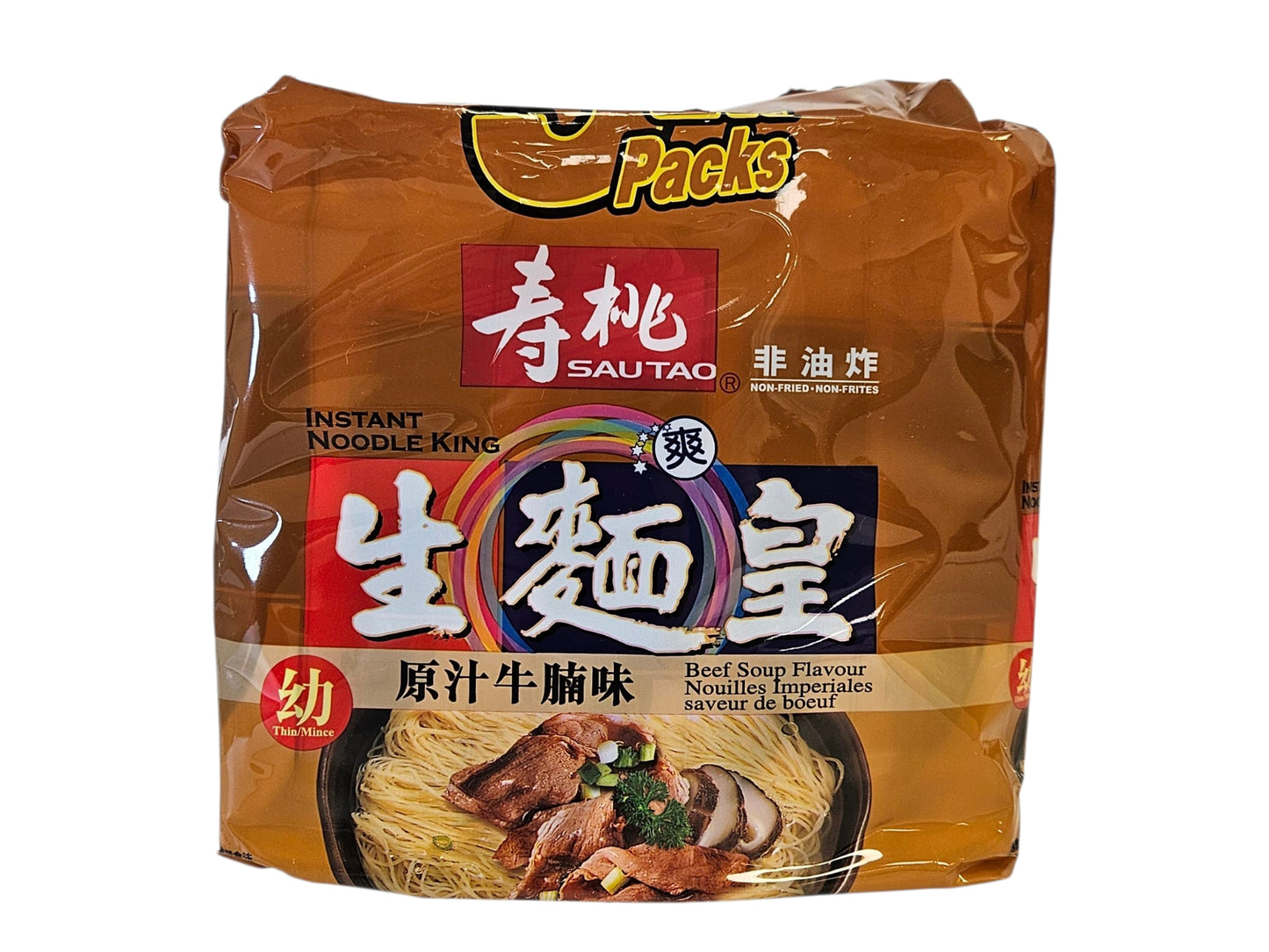 SAO TAO BEEF SOUP FLAVORED 壽桃 生麵皇-牛腩味(5'Sx70 G)