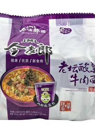 ARTIFICIAL BEEF & SOUR PICKLED CABBAGE NOODLE  今麥郎 老壇酸菜牛肉麵(5'Sx121G)