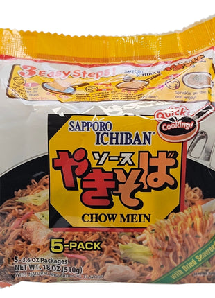 SAPPORO ICHIBAN CHOW MEIN 仙幌 一番炒麵（5'Sx3.6 OZ）