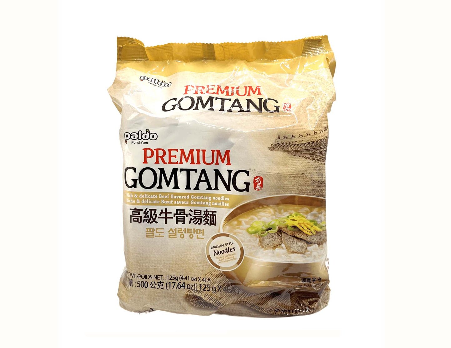 PALDO PREMIUM GOMTANG NOODLE BEEF FLA 高級牛骨湯麵(4'Sx125G)