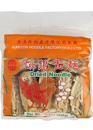 CANTON DRIED EGG NOODLE (WIDE)廣東金牌 雞蛋麵*粗*(440 G)