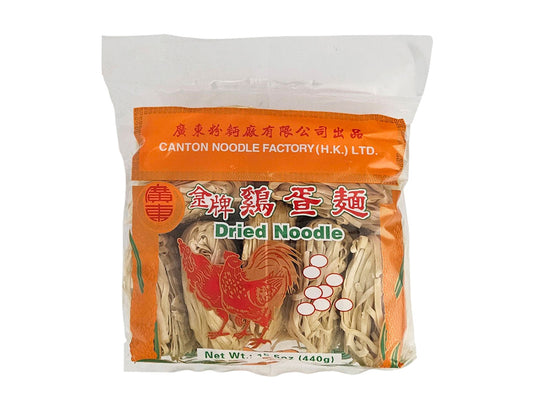 CANTON DRIED EGG NOODLE (WIDE)廣東金牌 雞蛋麵*粗*(440 G)