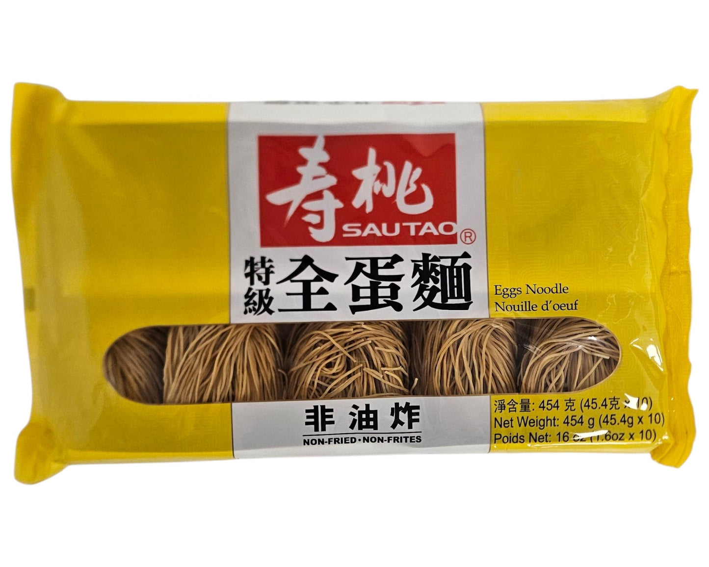 SAU TAOEGGS NOODLE (NON-FRIED) 壽桃 特級全蛋麵*幼條*（16 OZ）