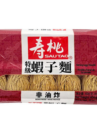 SAU TAO SHRIMP-EGG NOODLE (NON-FRIED)壽桃 特級蝦子麵*幼條*(16 OZ)