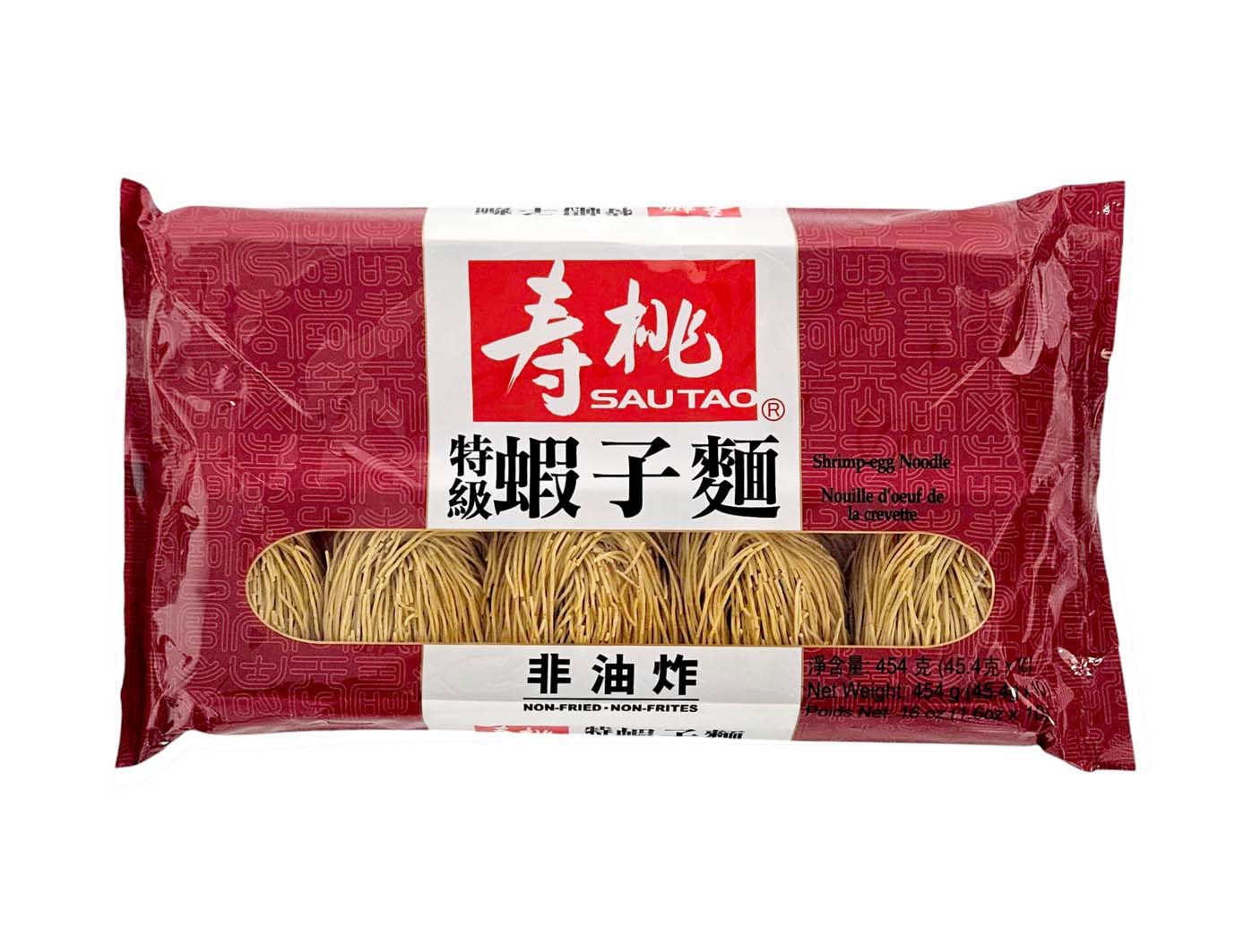 SAU TAO SHRIMP-EGG NOODLE (NON-FRIED)壽桃 特級蝦子麵*幼條*(16 OZ)