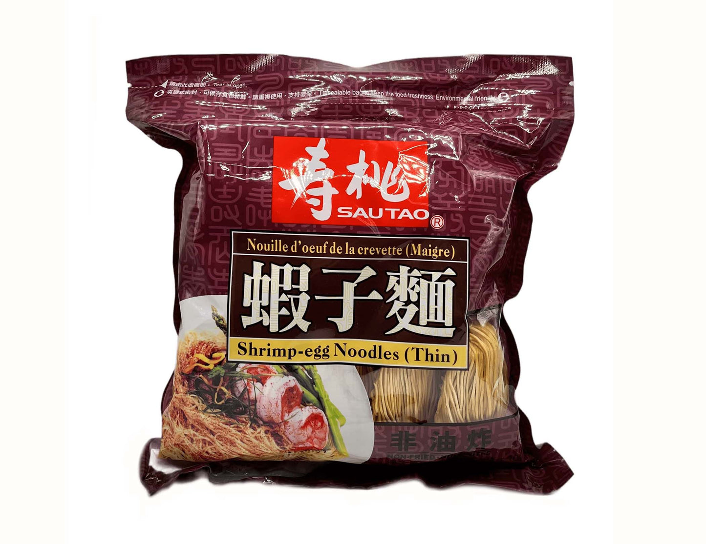 SHRIMP-EGG NOODLE(THIN) (NON-FRIED) 壽桃 蝦子麵*幼*(416 OZ)