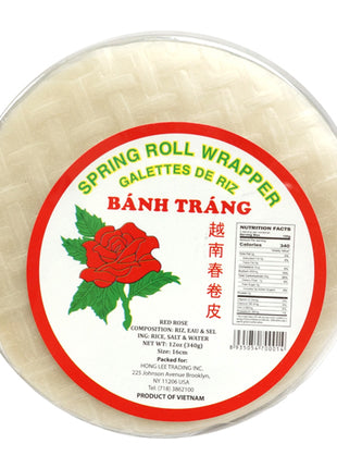 RED ROSE SPRING ROLL SKIN 紅玫瑰 圓米紙16CM(12 OZ)