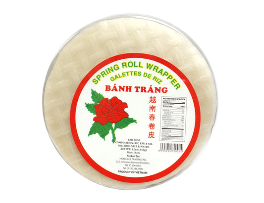 RED ROSE SPRING ROLL SKIN 紅玫瑰 圓米紙16CM(12 OZ)