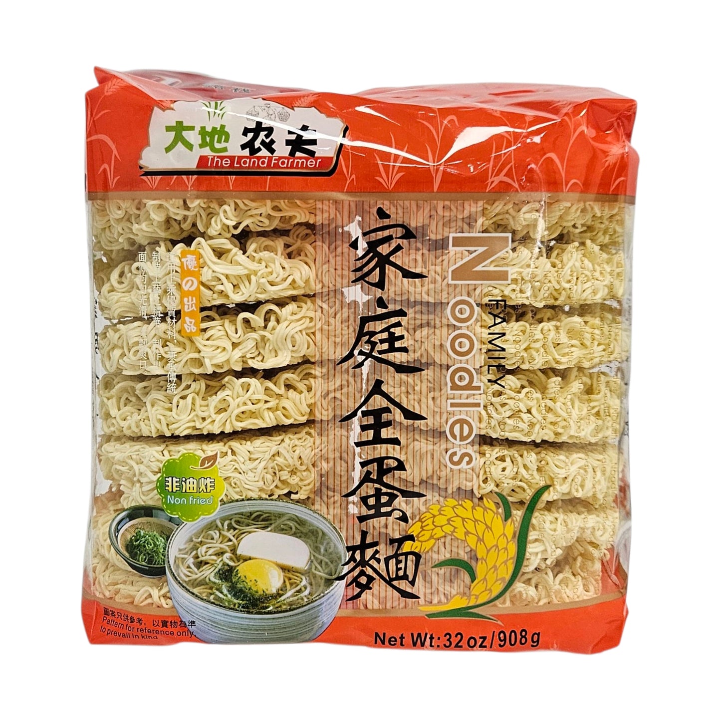 THE LAND FARMER PLAIN NOODLES (EGG FLAVOR)大地農夫 家庭全蛋麵（32 OZ）