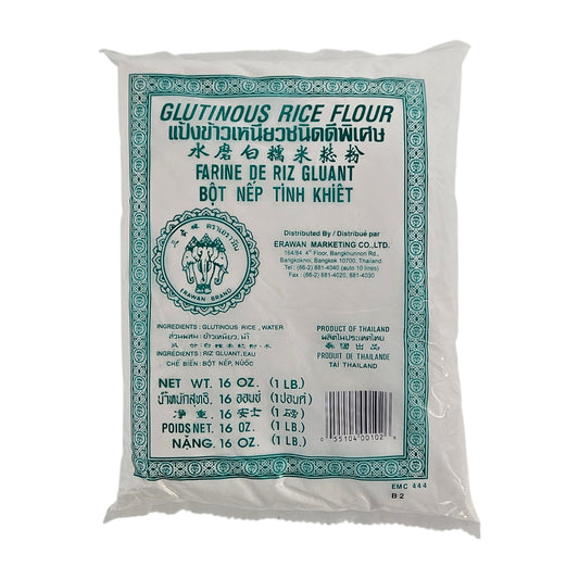 ERAWAN GLUTINOUS SWEET RICE FLOUR 三象 糯米粉（16 OZ）