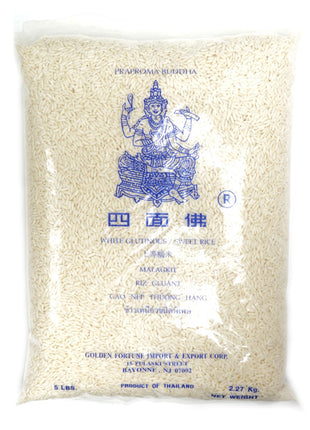 PRAPROMA WHITE GLUTINOUS SWEET RICE 四面佛 長糯米 (5 LB)