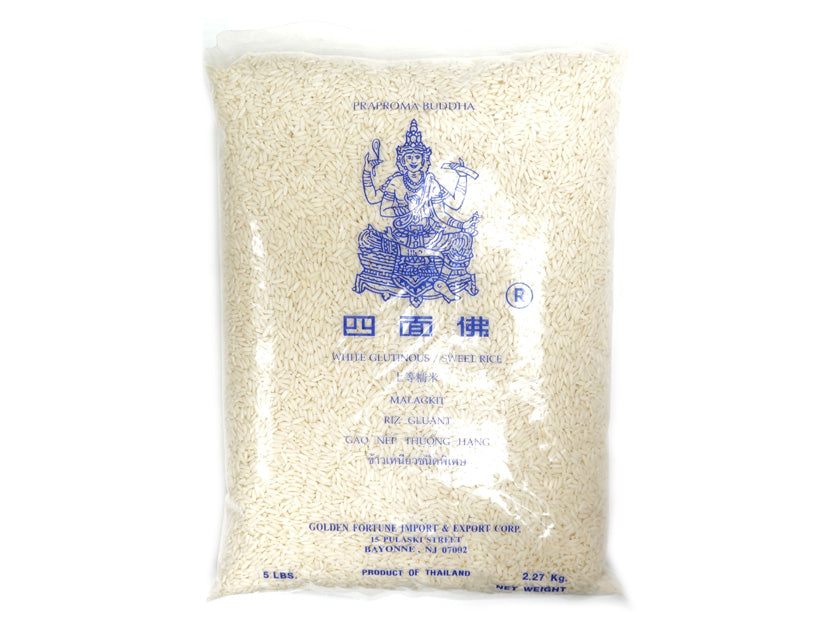 PRAPROMA WHITE GLUTINOUS SWEET RICE 四面佛 長糯米 (5 LB)
