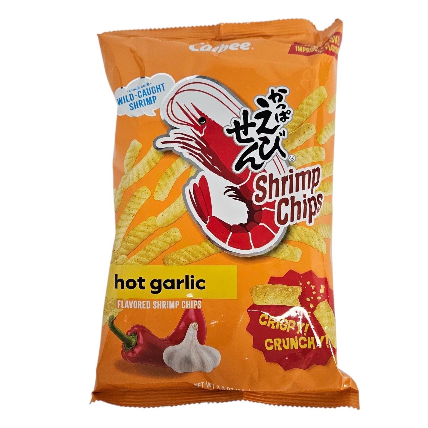 CALBEE SHRIMP CHIPS GARLIC 卡樂B 日本蝦條*蒜味*（3.3 OZ）