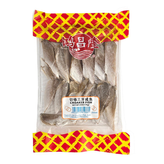H.C.L DRIED CROAKE FISH 鴻昌隆 切條三牙鹹魚(6 OZ)