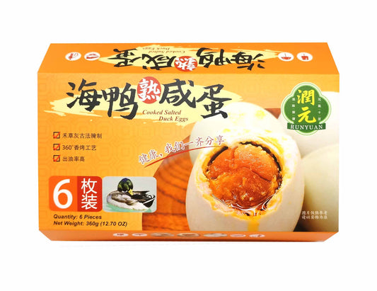 RUNYUAN COOKED SALTED DUCK EGGS 潤元 海鴨熟鹹蛋(6 PC)