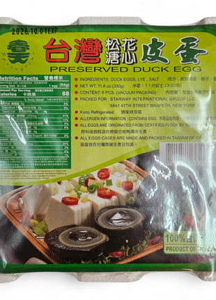 TAI WAN PRESERVED DUCK EGG 春天  松花皮蛋*臺灣*(6 PCS)