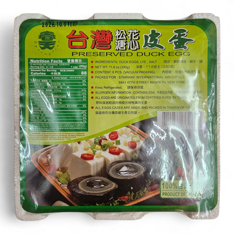 TAI WAN PRESERVED DUCK EGG 春天  松花皮蛋*臺灣*(6 PCS)