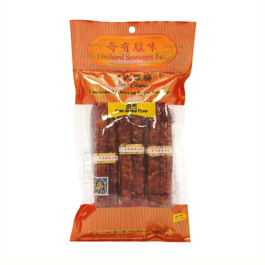 UNCOOKED CHINESE STYLE SAUSAGES GRAIN ALCOHOL FLAVOR 奇有 廣式臘腸*酒香*(14 OZ)