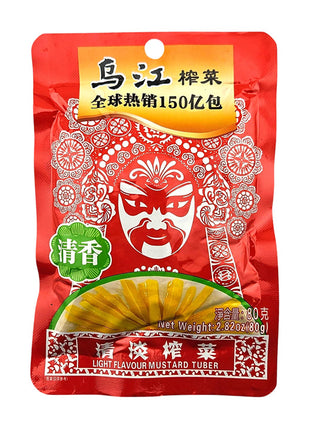 WU JIANG  PRESERVED VEGETABLE 烏江 榨菜*清香*(80 G)
